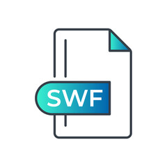 SWF File Format Icon. SWF extension gradiant icon.
