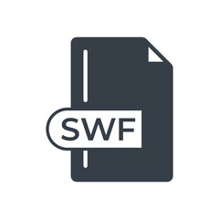 SWF File Format Icon. SWF extension filled icon.