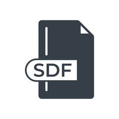 SDF File Format Icon. SDF extension filled icon.