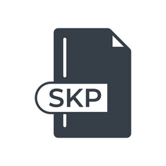 SKP File Format Icon. SKP extension filled icon.