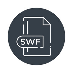 SWF File Format Icon. SWF extension filled icon.