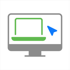 Remote control. Remote job, home office, work from home. Vector line icon.