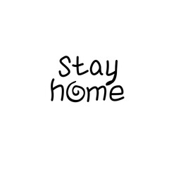 Stay home, stay safe - hand vector lettering on theme of quarantine, self protection times and coronavirus prevention in hand drawn style. Phrase for social networks, flyers, stickers