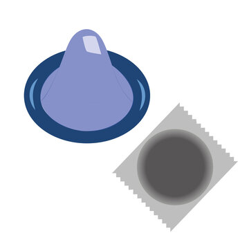 Ilustraci&oacute;n vectorial de cond&oacute;n azul y paquete de cond&oacute;n aislado sobre fondo blanco