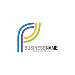 P logo, Letter P logo with line design colorful, Technology icons