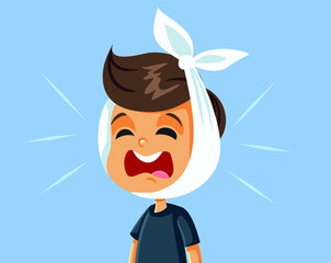 Little Boy Having a Toothache Feeling in Pain