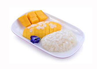 Thai dessert, Mango with sticky rice.