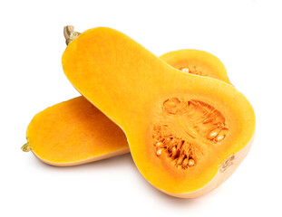 Fresh butternut squash isolated on a white background, Butternut Pumpkin isolated on white background