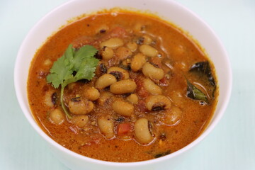 Chawli ki subji or Cowpea masala or Black eyed beans curry in Indian style
