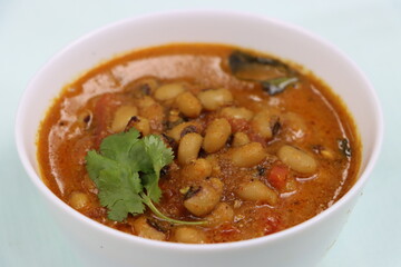 Chawli ki subji or Cowpea masala or Black eyed beans curry in Indian style