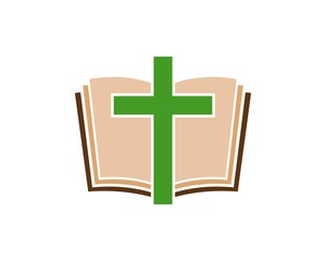 Book with cross symbol in the middle