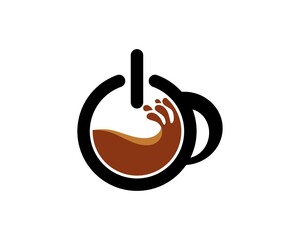 Power button with coffee inside