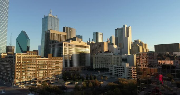 Dallas Skyline Drone at morning