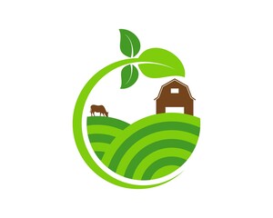 Farm with nature green logo