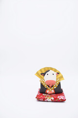 福助の粘土人形　年賀状2021　丑年　年賀状素材