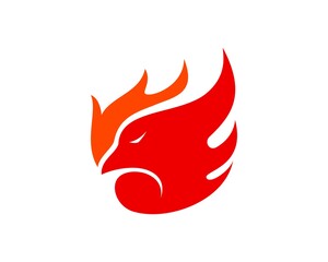 Fire flame with phoenix head