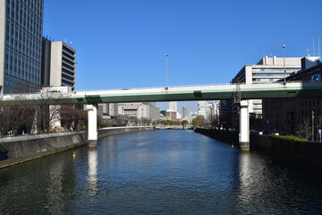 The bridge in Osaka city, Japan