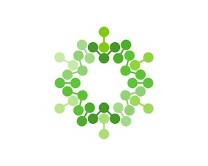 Abstract hexagonal circle connection