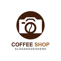 Obraz premium Coffee and Photography Logo design. Business Logo Template Design, Emblem, Design concept, Creative Symbol, Icon. Can used for modern restaurant, shop, cafe logo