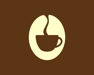 Coffee bean with cup inside