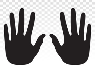 Handprint or palm impression flat icon for apps and websites