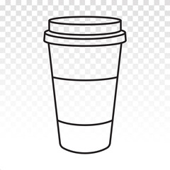 Disposable coffee paper cups flat vector icon for apps and websites