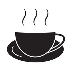 A cup of hot coffee cafe or caffeine drink flat icons for apps and websites