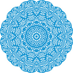 Blue Color Mandala Pattern.Floral Circular Pattern Design.Floral Circular Pattern Design.