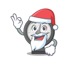 cartoon character of pressure gauge Santa with cute ok finger