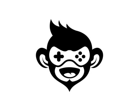 recommend clip art: Gamers monkey face silhouette
