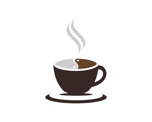 Cup with ying yang coffee