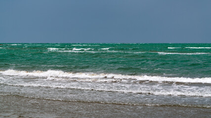 Sea coast in cloudy weather