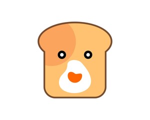 Dog face bread with egg inside