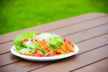 新鮮でおいしい野菜サラダは健康を保つ大事な食材
