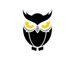 Angry owl silhouette