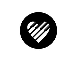 Fototapeta premium Love with piano tiles inside