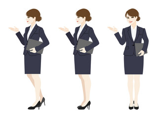 Full body illustration of a business woman.