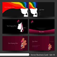 Beauty, hair and flower theme business card template 