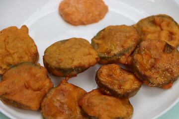 Sponge gourd fritters or gilki ka pakora, Indian food