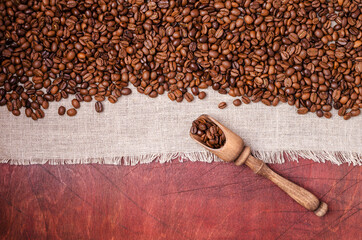 Roasted coffee beans.