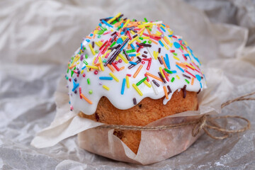Muffin with white glaze