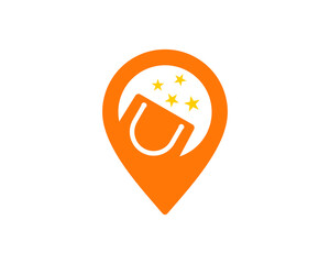 Pin location with shopping bag inside