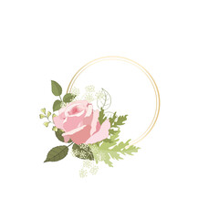 Flowers set. The rose elegant card. Vector illustration.
