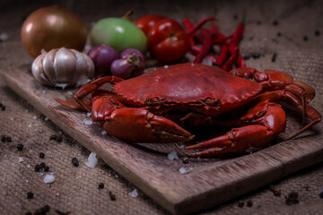 Steamed Or Boiled Crab With Decoration