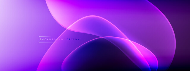 Vector abstract background - liquid bubble shapes on fluid gradient with shadows and light effects. Shiny design template for text