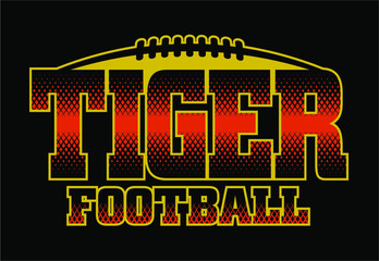 tiger football team design with laces for school, college or league