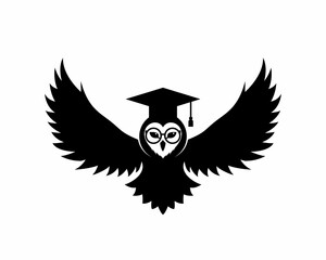 Smart owl with graduation hat