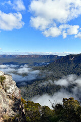 Mist in the valley at Wentworth Falls west of Sydney, Australia