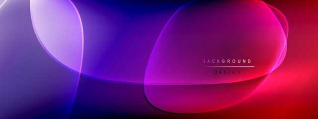 Vector abstract background - liquid bubble shapes on fluid gradient with shadows and light effects. Shiny design template for text