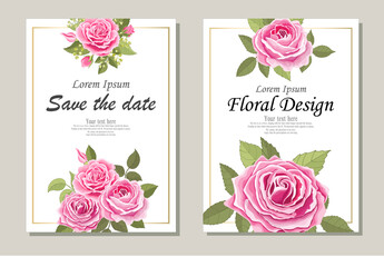 Flowers set. The rose elegant card. Vector illustration.